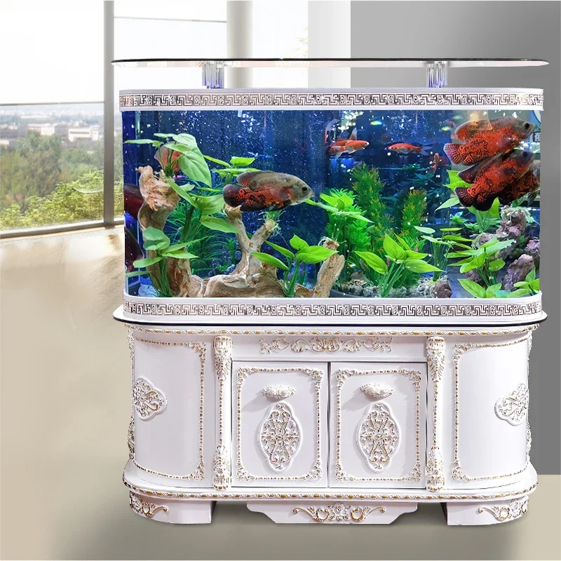 Nordic Fish Tanks Aquariums Modern Arowana Office Originality Glass Aquariums Cabinet Multifunction Pet Products Acquario LLAQ