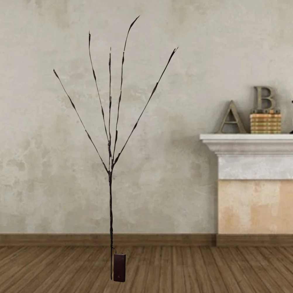 2 قطعة أضواء فرع 20 Led بالطاقة الصفصاف الاصطناعي غصين ضوء الزخرفية للمنزل عيد الميلاد الديكور شجرة بيضاء دافئة #4