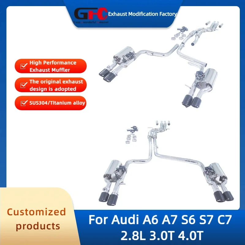 

Catback Valvetronic Exhaust Pipe for Audi A6 A7 S6 S7 C7 2.8L 3.0T 4.0T High Performance Stainless Steel Valve Exhaust Muffler