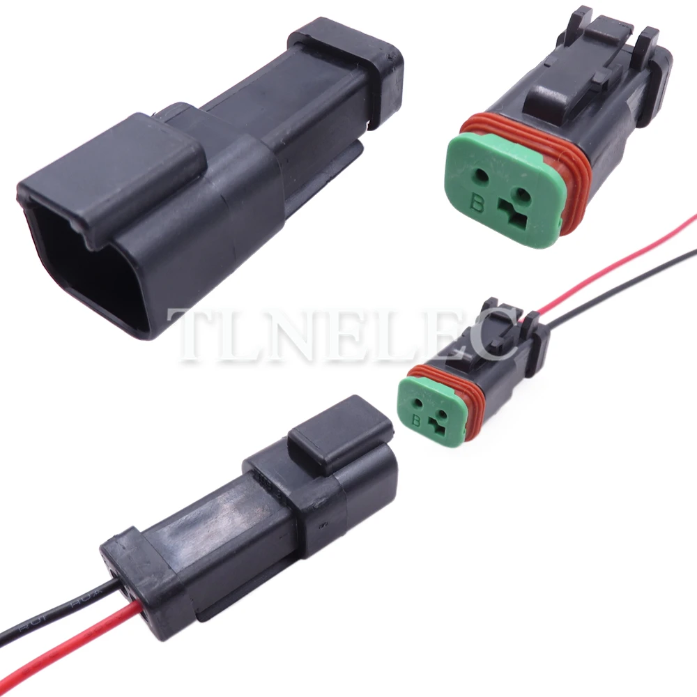 2 Pin Way Auto Connector with Wires Car Wire Harness Connector Automobile Wiring Terminal Adapters DT04-2P-E005 DT06-2S-EP06