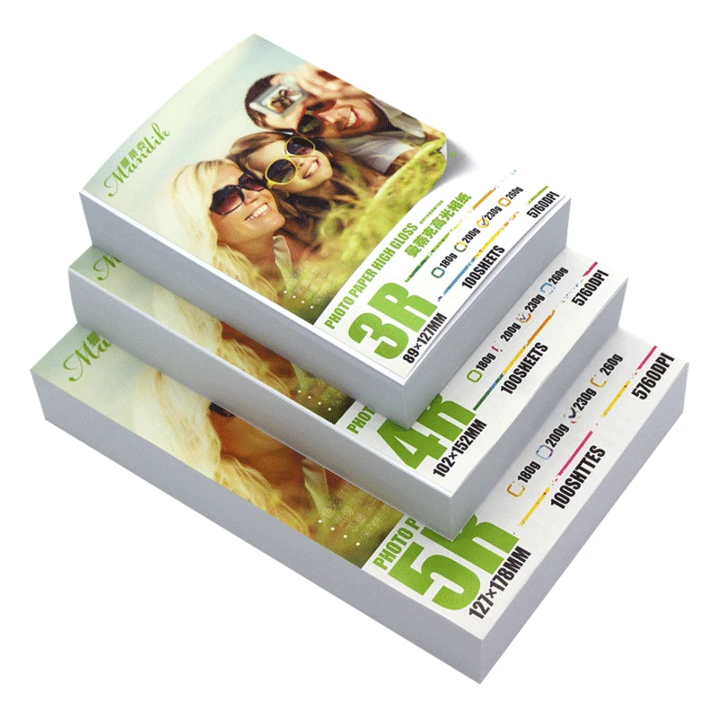 4R High Glossy Photo Paper 260g  6 Inch Bright White Inkjet Glossy Paper