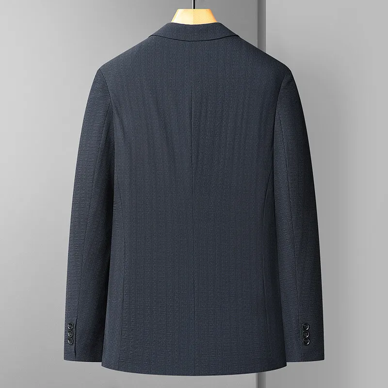 Blazer Men แฟชั่นสุภาพบุรุษธุรกิจอเนกประสงค์ Slimming สไตล์อังกฤษสีทึบการโฮสติ้งการแสดง Casual งานแต่งงาน Blazer