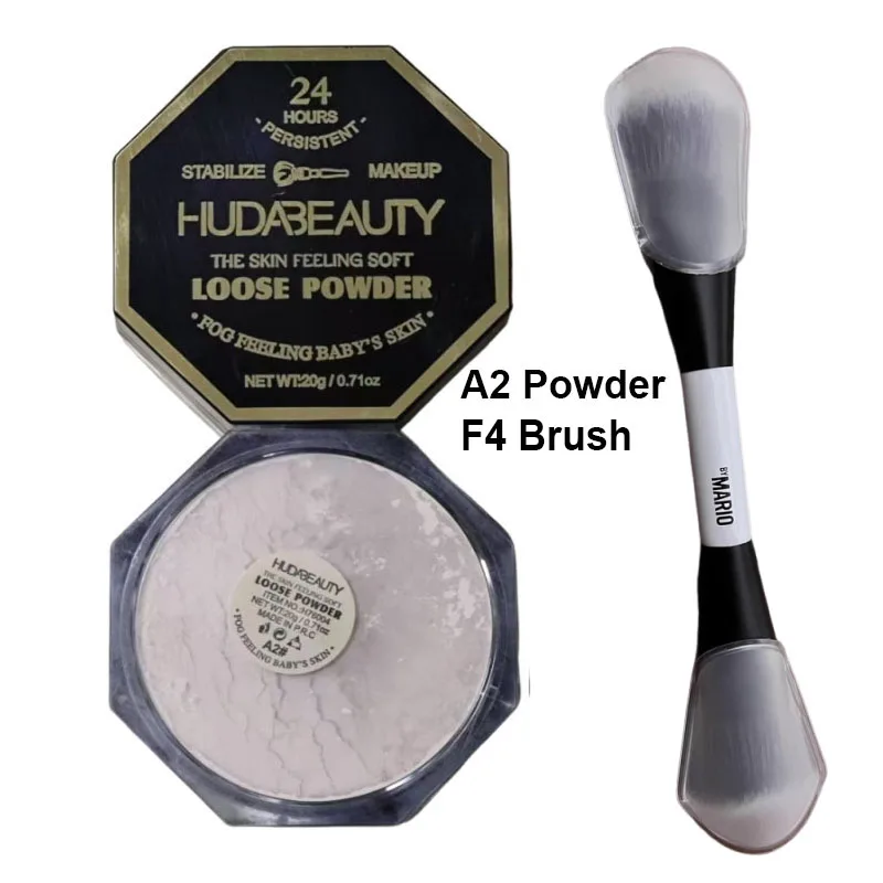 Juego de maquillaje facial con polvo suelto y pincel F4, Base de control de aceite, corrector, maquillaje, contorno de ojos, punto, círculo oscuro