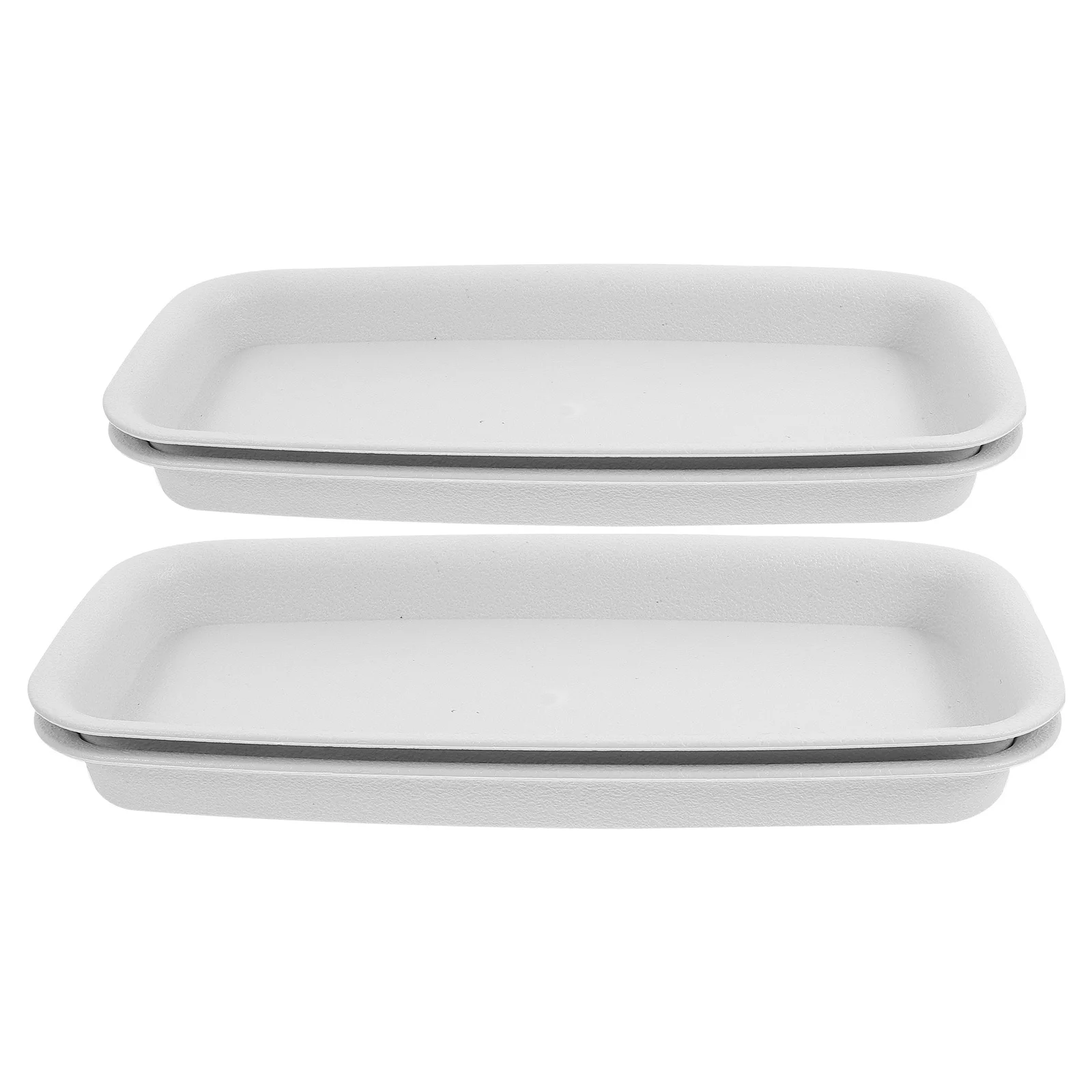 

4Pcs Rectangle Plant Saucer Set Deep Groove Drip Tray Plastic Plant Pot Tray Indoor Water Catch Trays for Home Decor