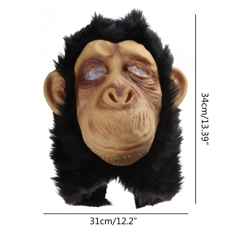 New Monkey Mask Creepy Animal Chimpanzee Gorilla Head Mask Halloween Holiday Party Costume Decoration Cosplay Props