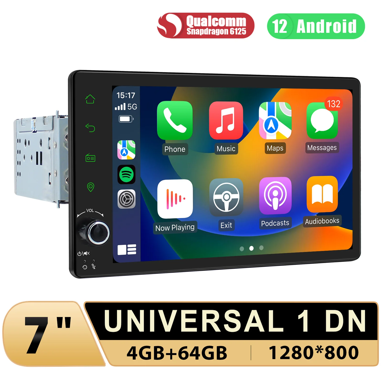 JOYING 7 inch Autoradio Single 1Din Universal Head Unit  Car Radios Stereo Multimedia Player Wireless Apple Carplay Android Auto