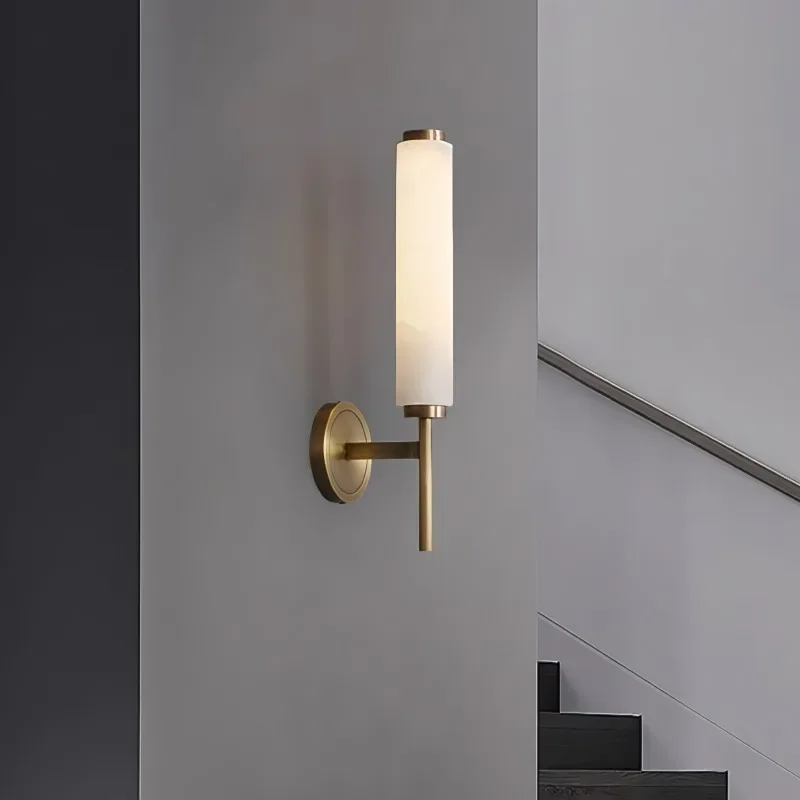 Natural Marble LED Wall Light Suitable For Living Room Bedroom Bedside Lamps Background Walls Creative Modern Wall Light