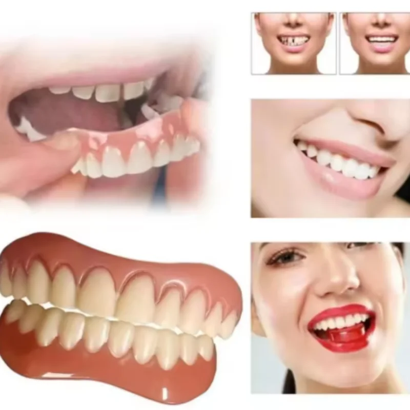 Silicone Simulated Upper and Lower Teeth Braces Soft Dentures Whitening Stickers Smiling Dentures Dental Care Braces