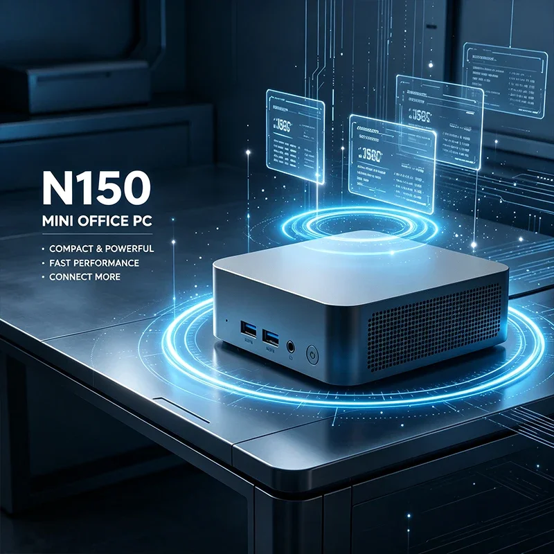 Mini PC Intel Core N150 Fast Compact Mini Office PC Windows 11 Small Desktop Computer for Home Office Gaming Study