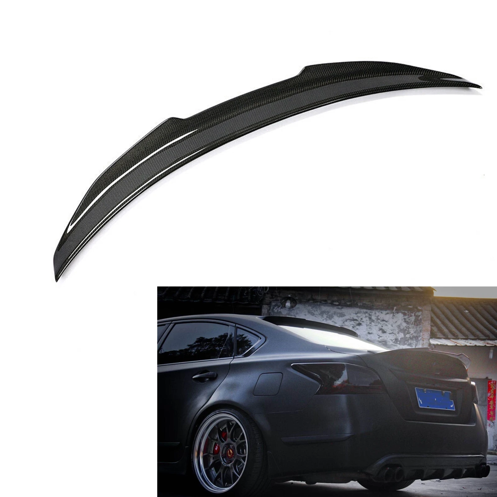 

Car Rear Spoiler Wing Trunk Lid Trim Decklid Splitter Flap Lip Carbon Fiber For Nissan Altima Sedan 2013 2014 2015 PSM Style