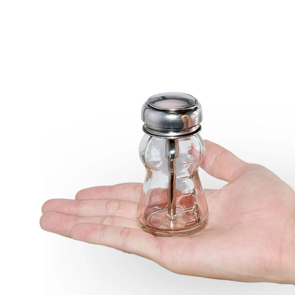 

Thickened Glass Pump Bottle Transparent Refillable Container for Nail Polish Remover Makeup Alcohol Dispenser Multipurpose
