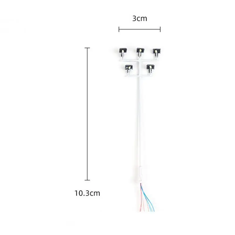 B05C-10PCS HO Schaal Model Verlichting Toren 3V Trein Licht Spoorweg LED Plaza Lampen Gebouw Landschap Layout Model accessoires