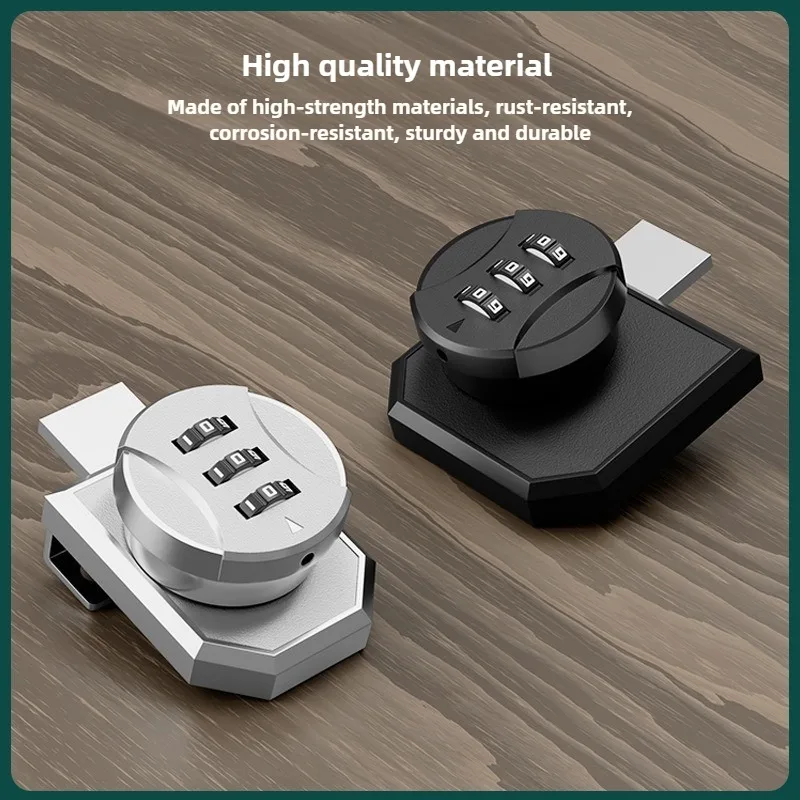 1 Set Glass Cabinet Password Lock Glass Sliding Door Lock Storage Display Cabinet Window Double Open Combination Lock Hardware