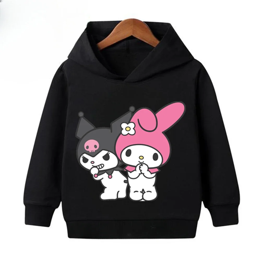 

Spring Autumn Kawaii Kuromi Hoodies 2-13 Years Children Cartoon Anime Graphic Kids Boys Long Sleeve Harajuku Sweatshirt