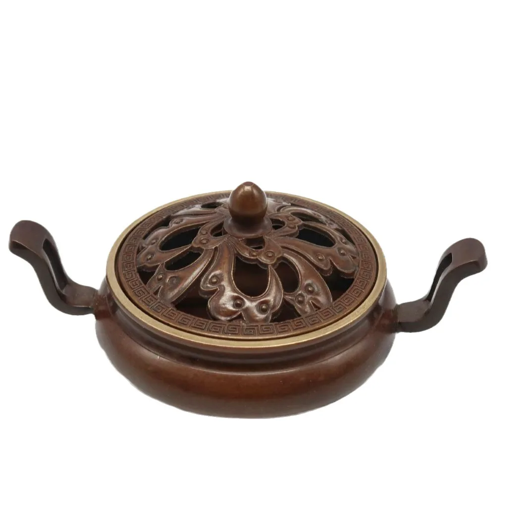 

Pure Copper Incense Burner Three Legged Decoration Indoor Incense Burner Zen Double Ear Incense Burner Home Decoration