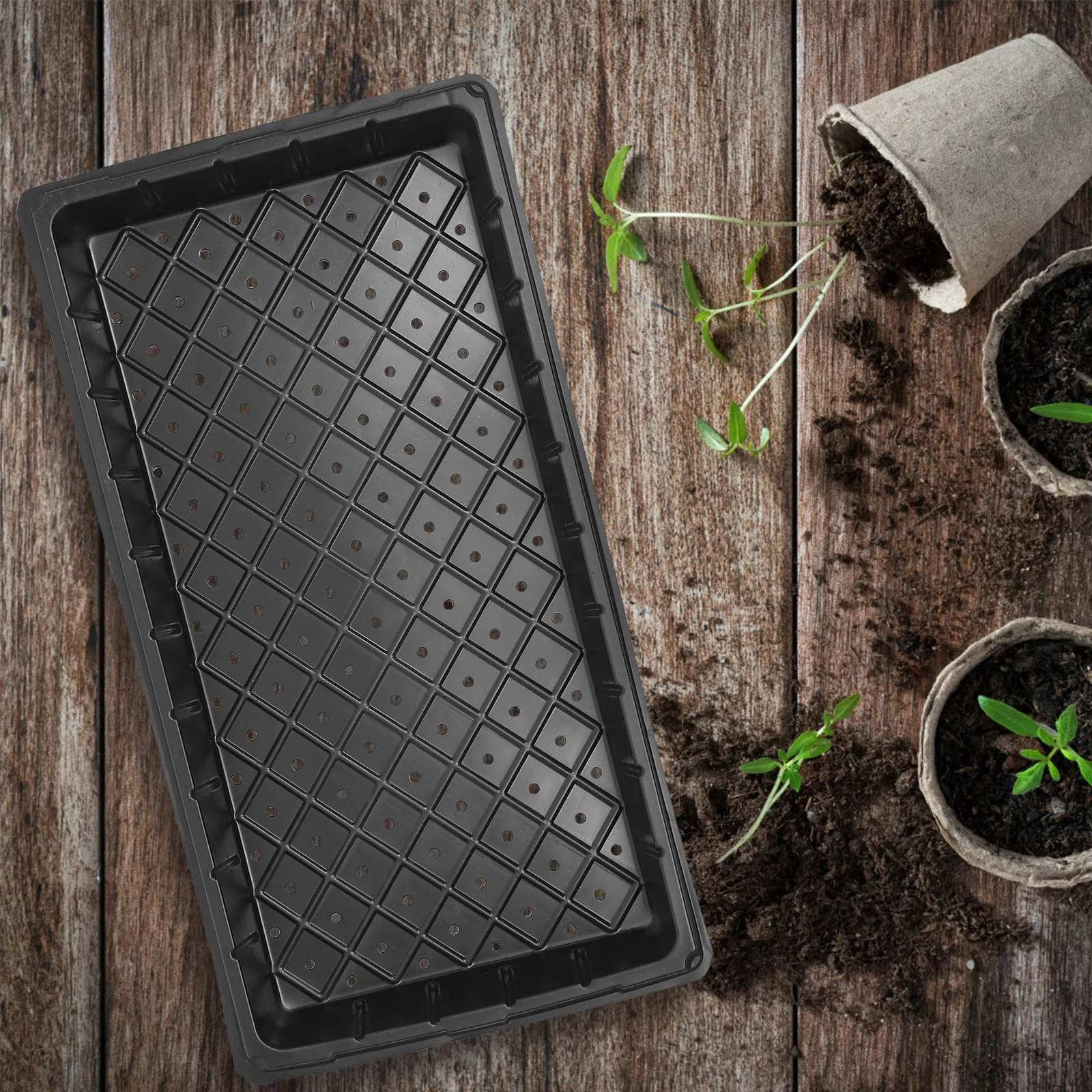 

5 Pcs with Hole Seedling Tray Plant Starter Grow Kit Plastic Greenhouse Accessory