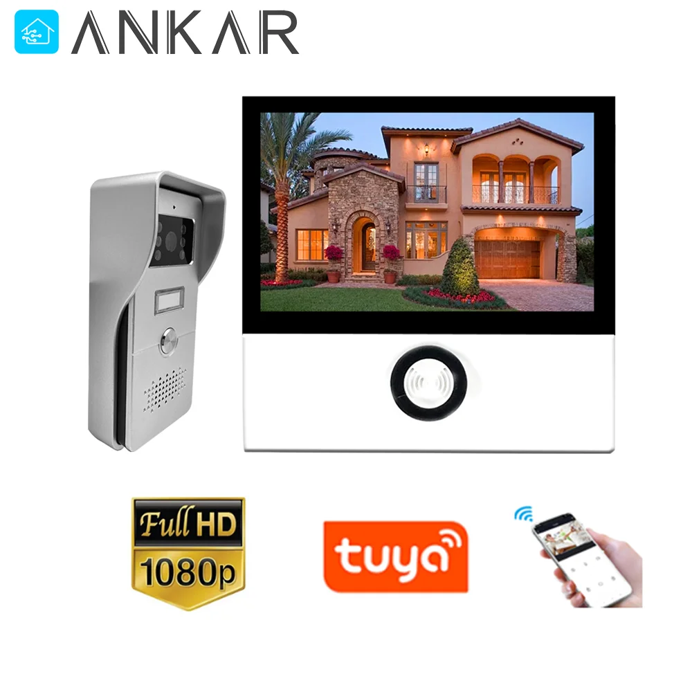 Ankartech AHD interkom nirkabel layar IPS 8 ", interkom rumah universal, monitor layar IPS 1080P domofon