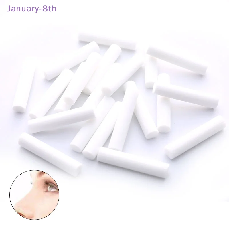 20Pcs Nasal Inhaler Replacement Cotton Wicks Aromatherapy Inhaler Refill Wick Stick Package,