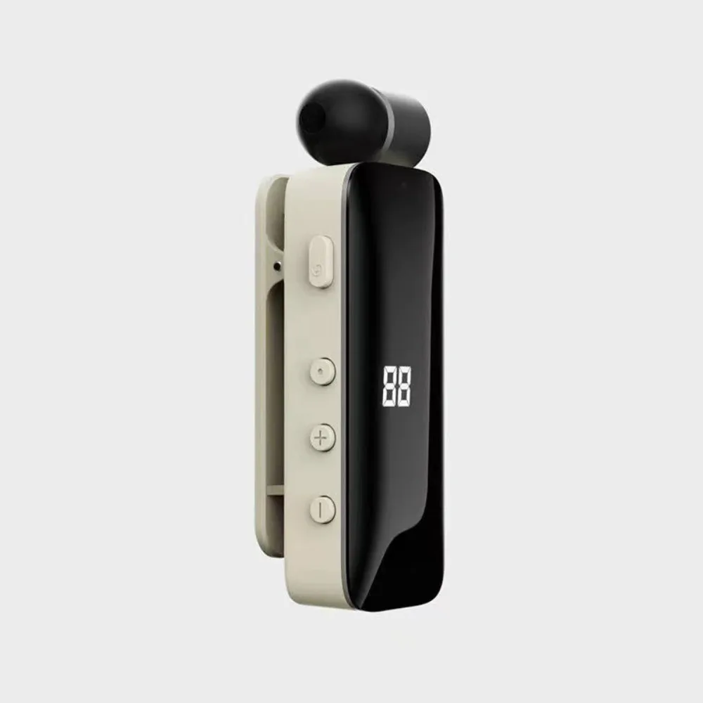 F906 Collar Clip Wireless Earphone In Lotus Bluetooth Headset Handsfree Single Headphone In Ear Power Display 40 Hours F920 K55