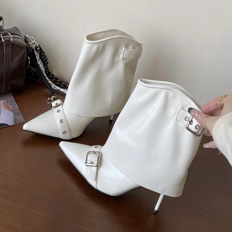

Eilyken, новый дизайн, женские ботильоны с пряжкой на ремне, уличный стиль, туфли на тонком высоком каблуке с острым носком, банкетные туфли для выпускного вечера