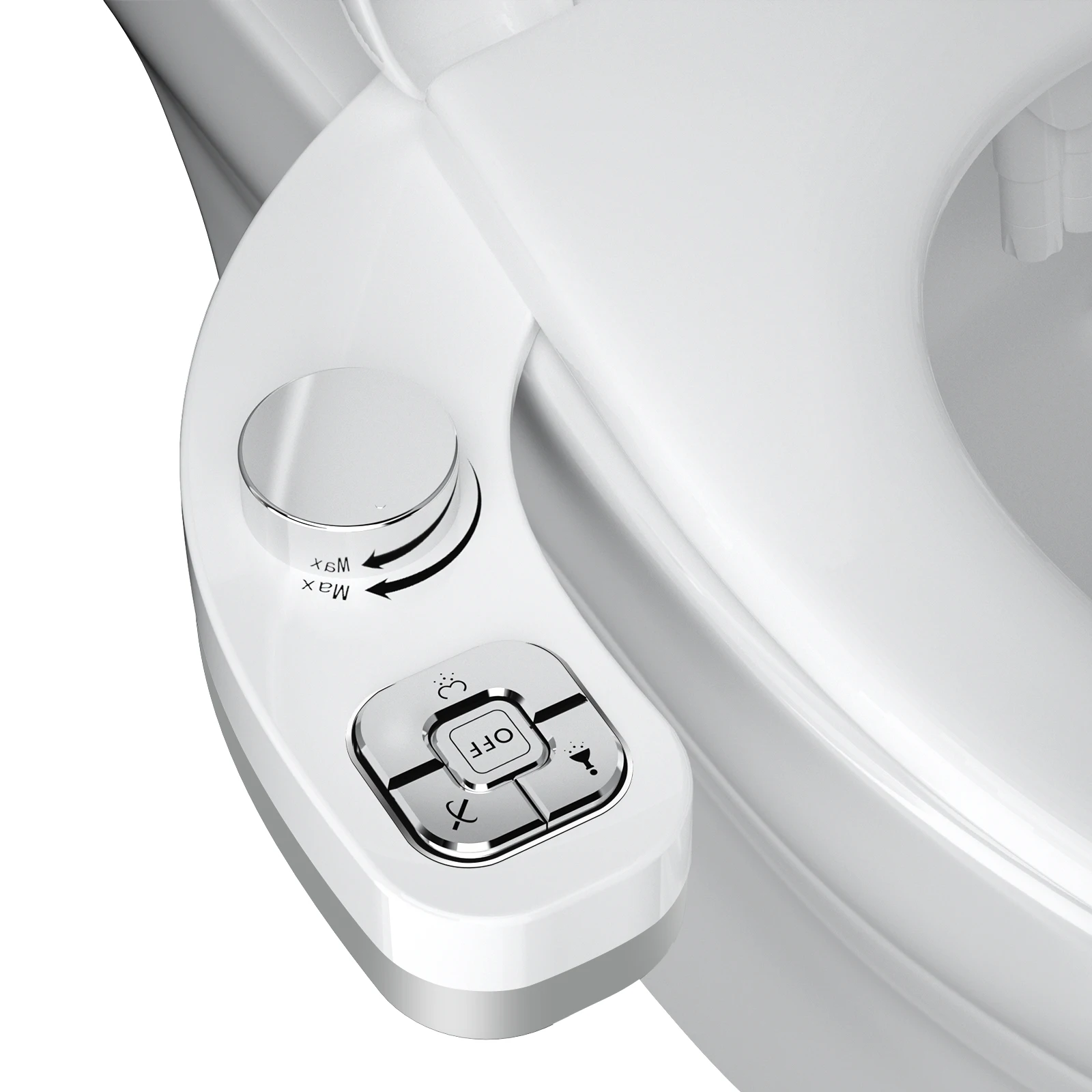 SAMODRA Bidet met knop - Niet-elektrischZelfreinigend dubbel mondstuk (voor- en achterwas) Zoetwaterbidet Toiletbrilbevestiging