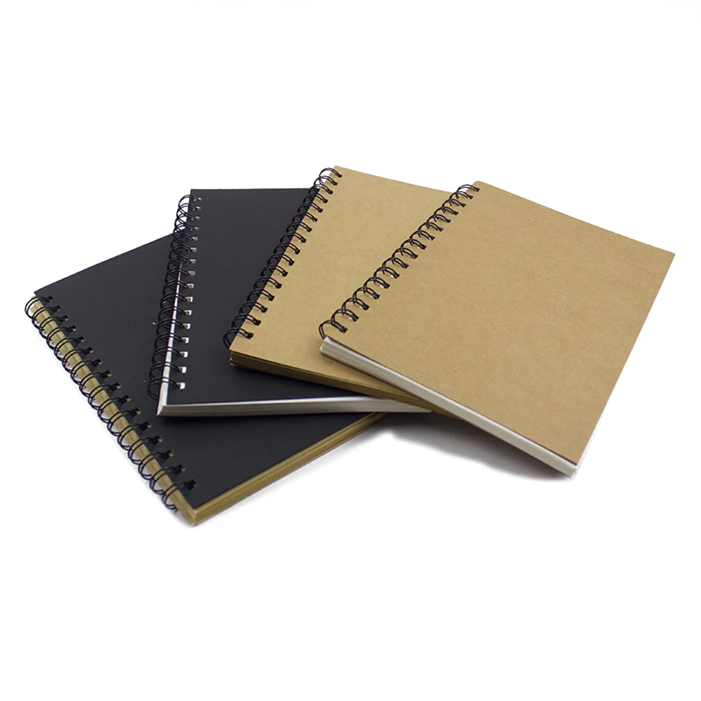 

Vintage Kraft Paper A5 Size Spiral Sketchbook Journal Planner Diary Notebook for Students Office Writing Drawing (Kraft Cover/ K
