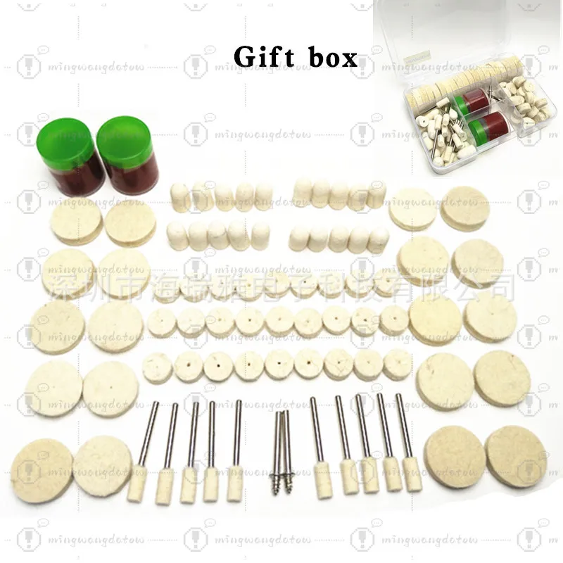 82PCS Wool Polishing Wheel Set, Rotary Tool Accessories Wool Buffing Heads Mini Drill Grinding Burrs Kit