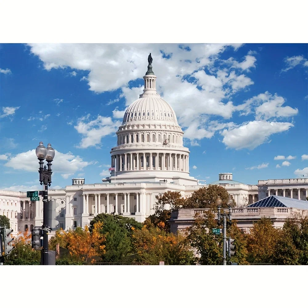 الولايات المتحدة كابيتول 1000 قطعة بازل قطع 70x50 سنتيمتر المعماري لاندمارك جدار الفن جامعي ، واشنطن تيار مستمر الديكور السياسي