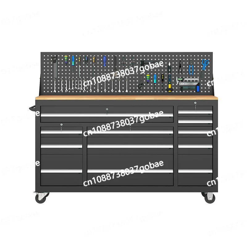 Metal thickened drawer-type maintenance trolley, auto repair storage toolbox, hardware multi-drawer tool cart