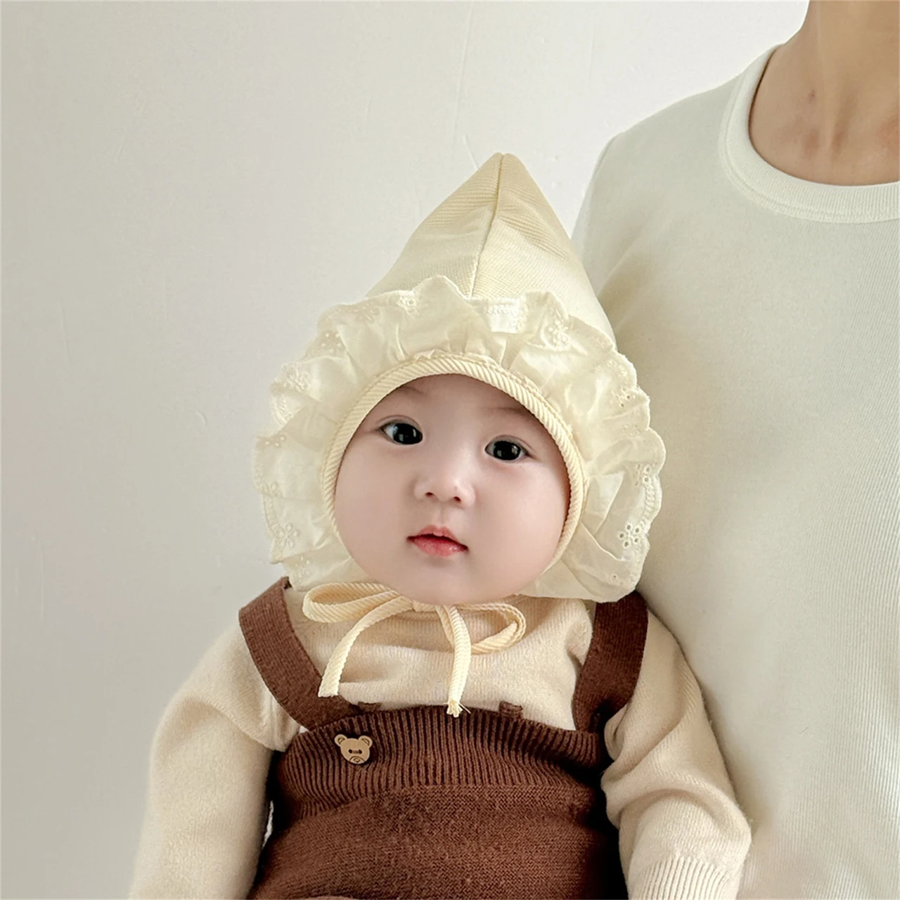2025 الوليد القطن قبعة الدانتيل تكدرت الطفل الأميرة قبعة ربيع الخريف الرضع صبي فتاة جلد بيني قبعات