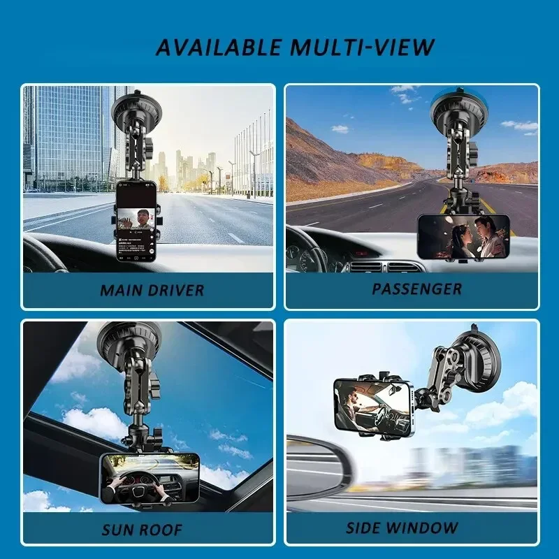 Car Phone Holder Suction cup bracket Universal Magic Arm Car Stand Phone Holder Windshield For Video Recording Vlog Shooting image 4