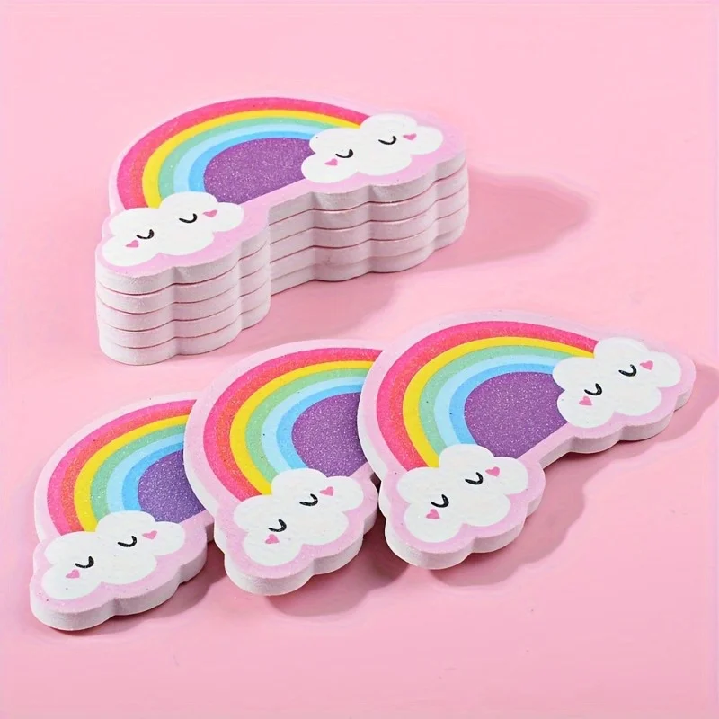 30pcs/set Adorable Mini Heart & Cloud Shaped Nail Polishing Files - Double-Sided Polishing Strip for Efficient Smoothening