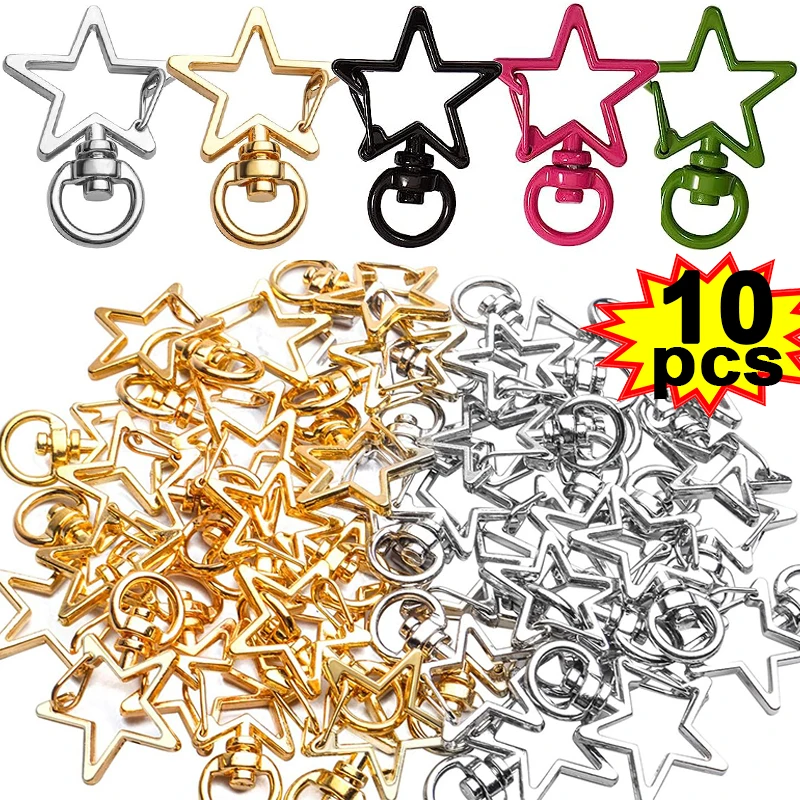 Big Star Lobster Clasp Hooks Colors Metal Snap Hook Keychain Bag Chain Connector Buckle For DIY Jewelry Making Accessories