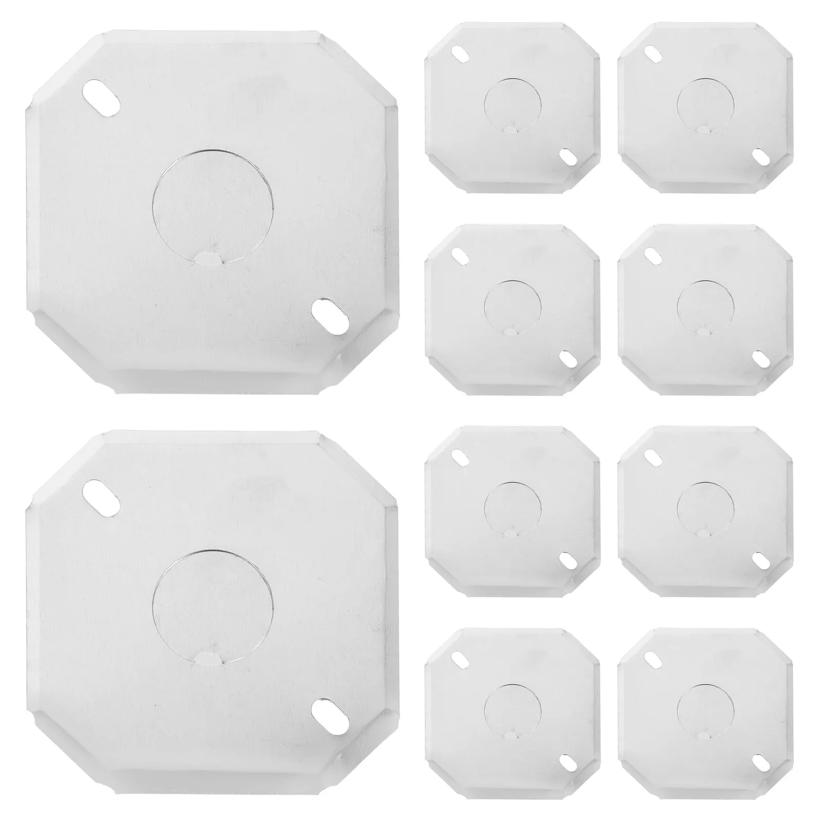 10Pcs Octagonal Metal Electrical Box Cover Flat Blank Junction Box Cover Plate for Industrial Residential Wiring Solutions