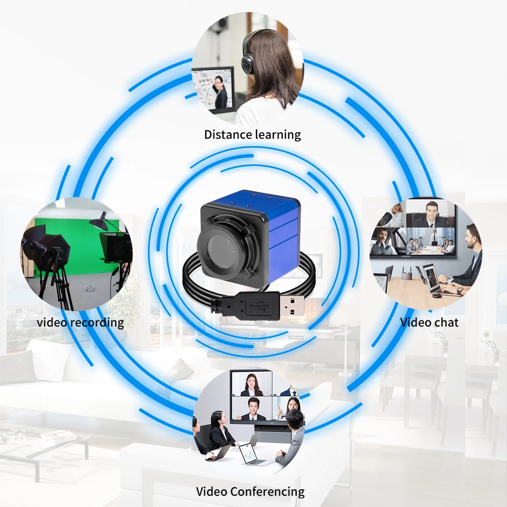 Webcam 4K Full HD 8MP IMX179 sensore Autofocus Webcam USB Video Meeting Streaming PC fotocamera Usb grandangolare obiettivo senza distorsione