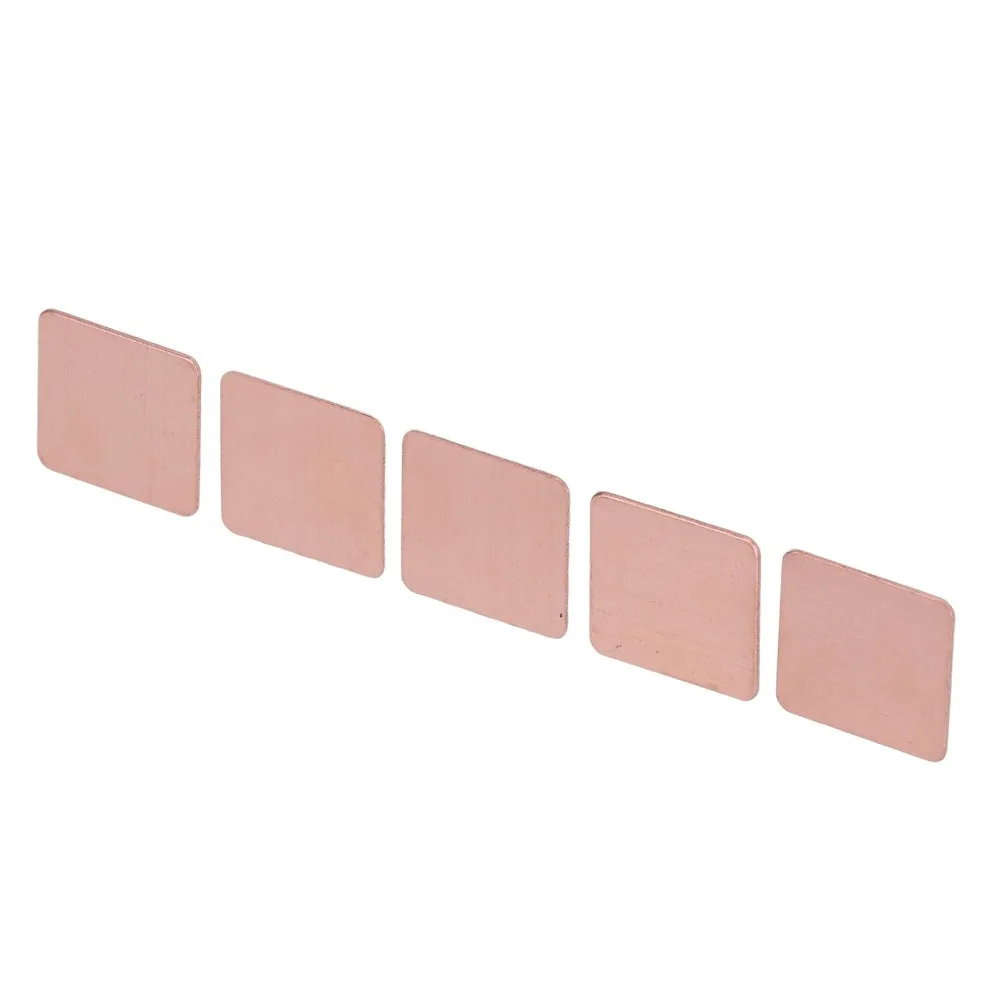 

20Pcs 20*20mm Copper Shim 0.3/0.5/0.8mm Thickness Optional Strong Thermal Conductivity Copper Heat Sink Pad Heat Sink Shim