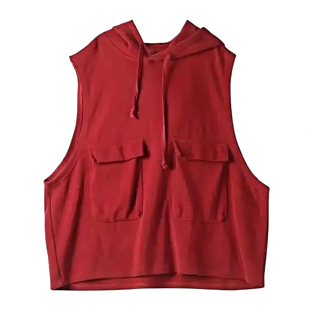 

Breathable Hooded Sweatshirt Women's Sleeveless Hoodies Summer Athletic Tank Tops with Pockets for Workout Gym Casual Loose Fit