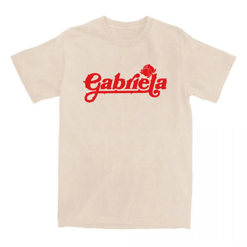 KATSEYE Gabriela Letter Print T-shirt Cotton Fashion Short Sleeve Tshirts for Female Casual Men Women T Shirt Korean Band Tees