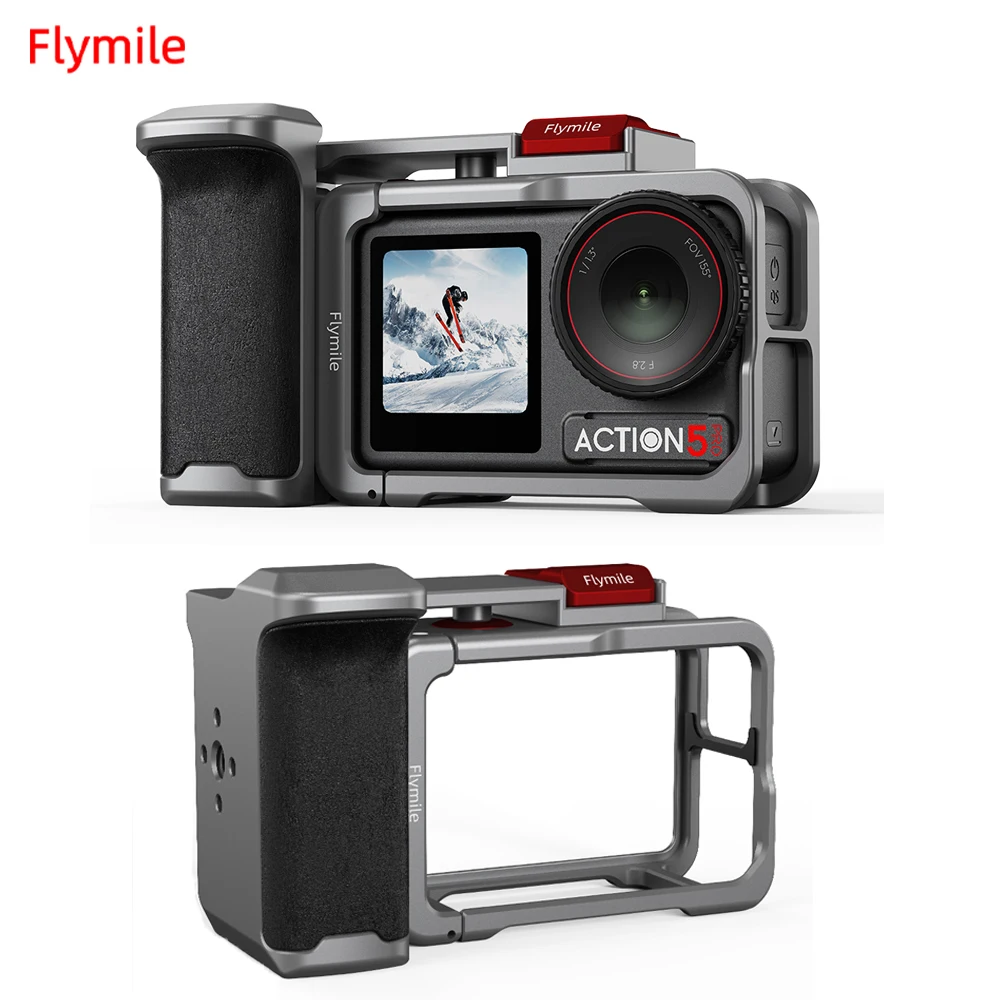

Flymile Camera Grip Holder for DJI Action 5 Pro/Action 4/3Camera Accessories Shutter Button Photography Handle Anti-fall