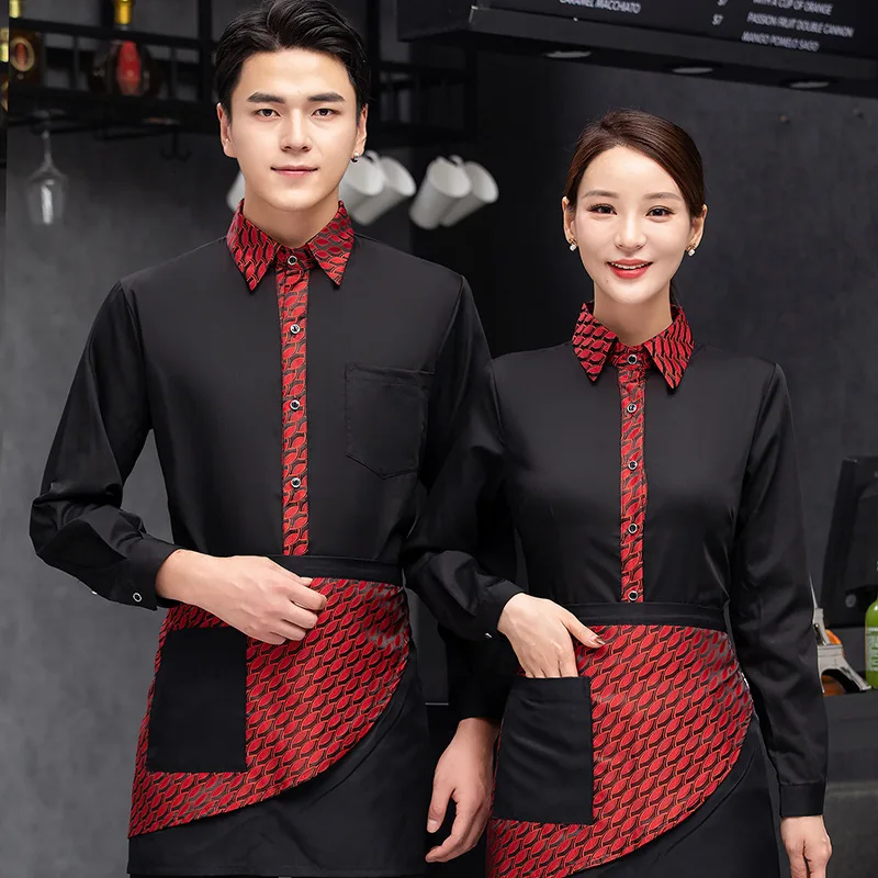 

Waiter Workwear Catering Long-Sleeved Women's Hotel Restaurant Chinese and Western Restaurant Cake Shop Staff Suit Men's Long-Sl