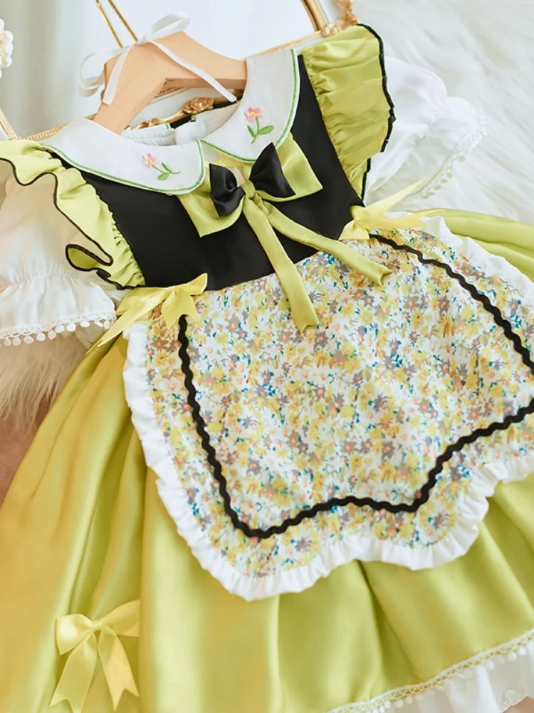 Vestido de princesa Lolita para niña, ropa hinchada de gama alta para preescolar, fiesta Eid, Verano