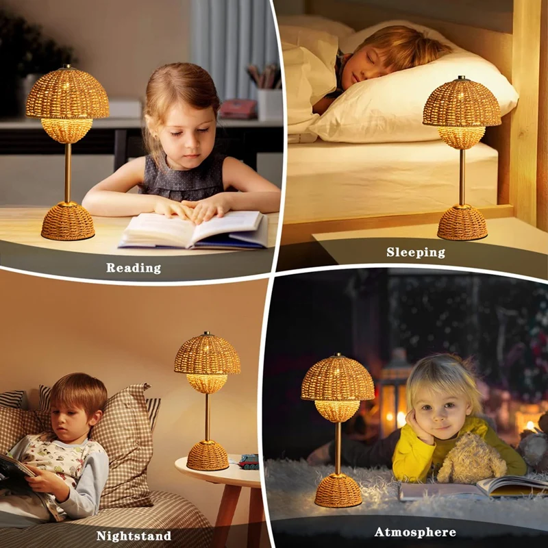 

Cute LED Bedside Lamp for Kids 3 Color Modes Boho LampJAS