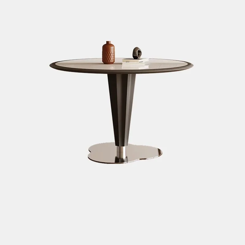 Small apartment built-in dining table retro black dining table negotiation table