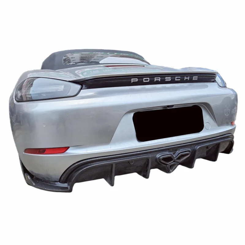 

Dry carbon fiber TK style rear diffuser for the 16-20 Porsche 718 Cayman Boxster body kit front lip side skirts