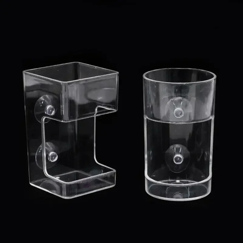 Acrylic Aquarium Feeder Ring Transparent Suction Cup Fish Tank Food Dispenser Fixed-Point Feeding Cup
