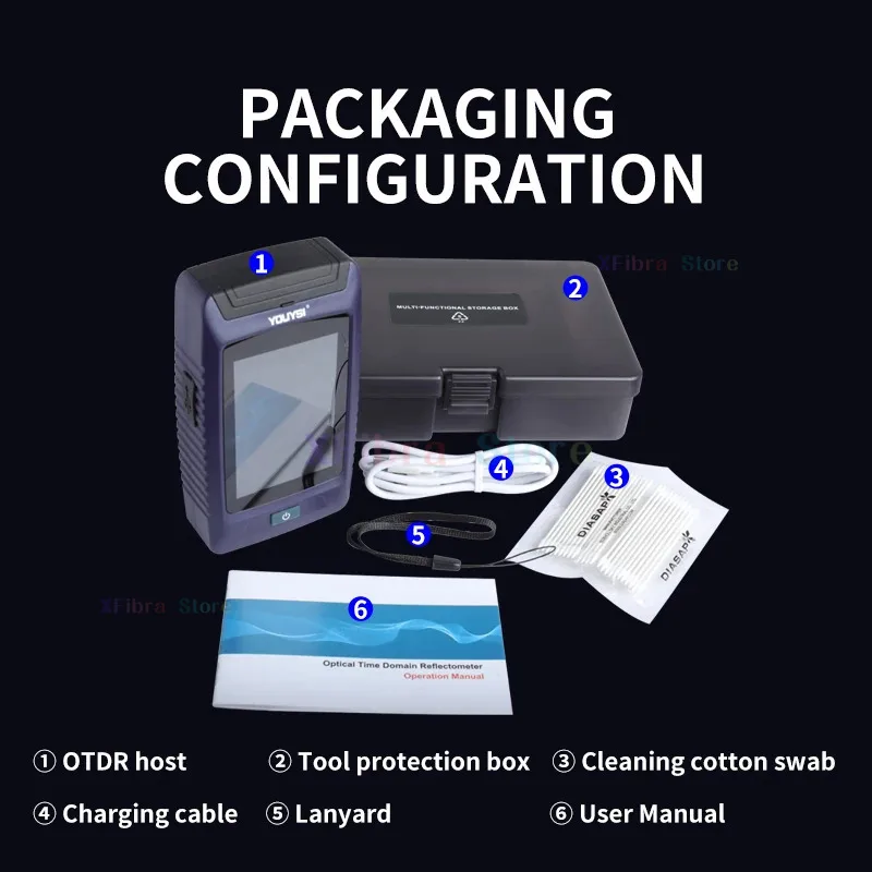2025 New OTDR Optical otdr Reflector Active Fiber Live Tester 1310/1550nm 20dB Touch Screen OPM & VFL Optical Reflectometer