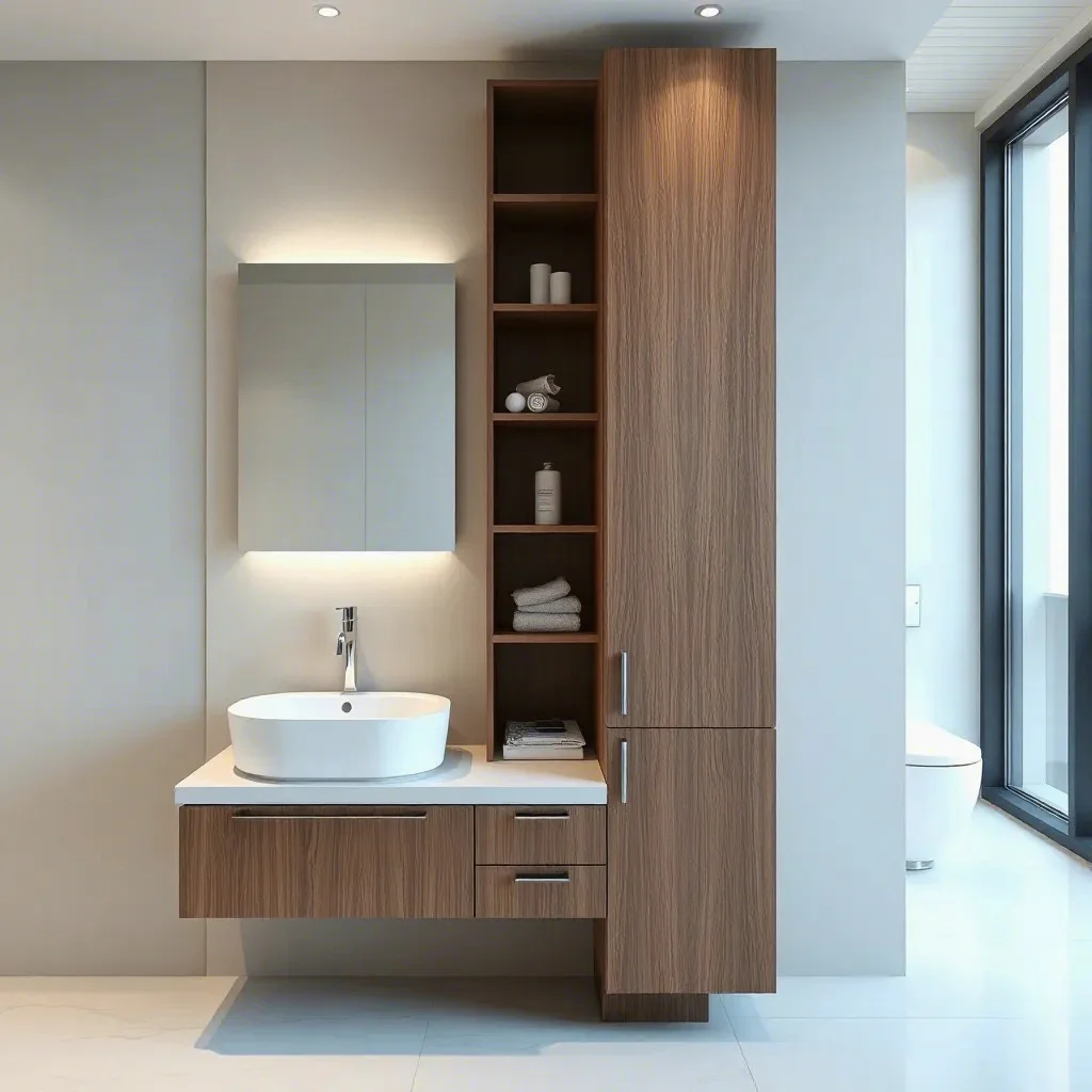 Carrara White Countertop Single Basin Cabinet Freestanding Oak Wood Bathroom Vanity With Mirror Cabinet
