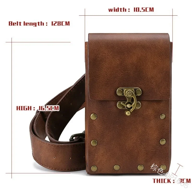 Cinto renascentista medieval para homens e mulheres, bolsos de couro retrô, bolsa de anel, cavaleiro viking, cosplay pirata, fantasia