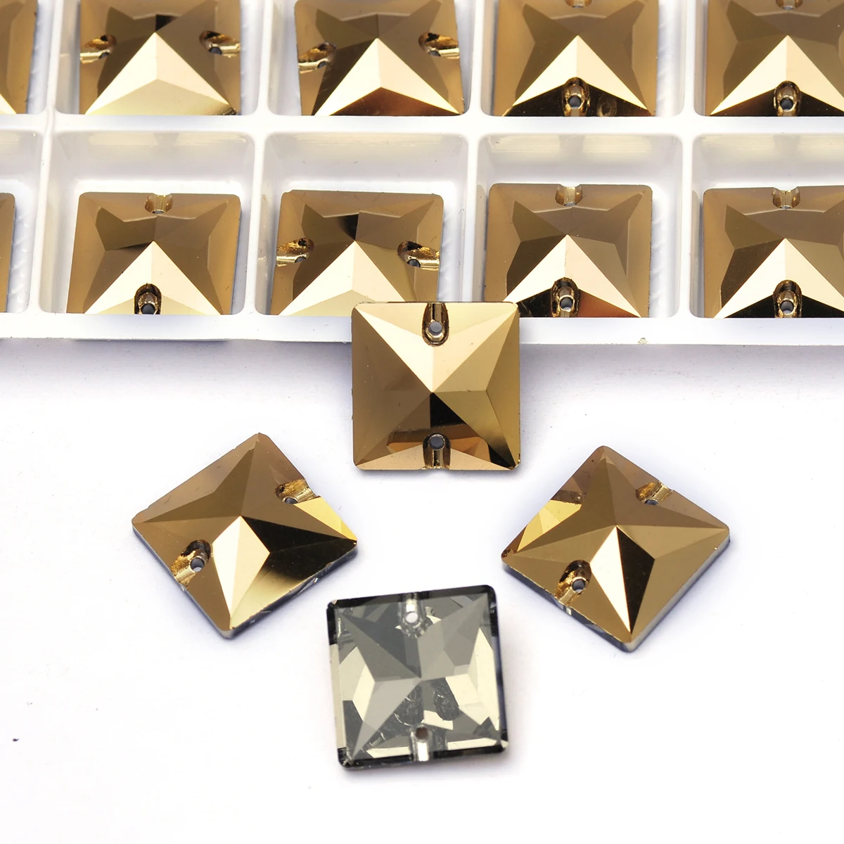PUBRILEX K9 Quadratische Glas-Strasssteine zum Aufnähen, Flache Rückseite, DIY Heimdekorationen, Nähen & Stoff, Kleidung, Glas-Taschen, Kristalle, Diamanten – Detail 7