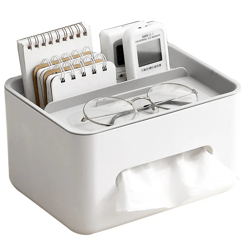 

Tissue Box Napkin Holder Remote Control Storage Desk Organizer Office Multifunctional Sundries Ontainer Storage Home